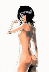1girls accurate_art_style accurate_body_type ai_generated areola areolae arm_at_side ass ass_focus back back_view bare_arms bare_back bare_breasts bare_legs bare_shoulders bent_arm black_hair bleach breasts butt_crack cel_shading clenched_hand completely_nude completely_nude_female cowboy_shot curvy dramatic_lighting erect_nipples eyelashes female female_focus female_only fist flexing from_behind full_color hair_between_eyes hair_over_shoulder highres kuchiki_rukia light-skinned_female light_skin line_art looking_at_viewer looking_back looking_back_at_viewer manga_style naked naked_female narrow_waist nipples no_bra nude nude_female parted_lips perky_breasts petite pink_nipples pose pubic_hair purple_eyes serious shadow shinigami shiny_hair shiny_skin short_hair shoulder_blades sideboob simple_background skinny slender_waist slim_waist small_areola small_ass small_breasts small_nipples smile smooth_skin soft_shading solo solo_focus standing three-quarter_view tite_kubo_style v-shaped_eyebrows waist white_background