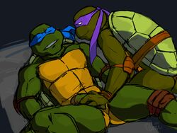 anthro brothers donatello duo handjob incest leonardo male penis reptile ruran scalie sibling teenage_mutant_ninja_turtles turtle yaoi