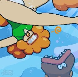 1girl 1girls air_bubble air_bubbles anthro big_lips blurp blurp_girl_(okami_tomato) boobs breasts bubble bubbles female female_only fish ginger ginger_female ginger_hair goggles green_swimsuit mario_(series) nintendo obscured_eyes okami_tomato orange_hair orange_lips orange_lipstick smackerel_(mario) super_mario_bros._wonder super_mario_world swimming swimming_goggles swimsuit swimwear tail thighs underwater water watermark white_swimsuit