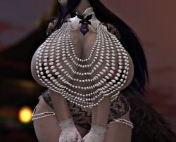 cum cum_on_body cum_on_breasts final_fantasy_xiv gloves huge_breasts lace lace_gloves lace_panties miqo'te necklace necklaces nipple_slip nipples pasties pearl_necklace pearls solo_female warrior_of_light_(ff14)
