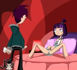 1boy 1girls animated artjimx clothing disney female horny horny_female male masturbation panties penis randy_cunningham randy_cunningham:_9th_grade_ninja short_hair skirt skirt_lift spread_legs theresa_fowler uncensored_anus