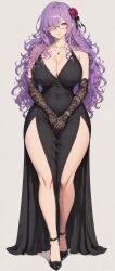 1female ai ai_assisted ai_generated big_breasts big_thighs curvy female female_focus female_only glasses high_heels lace_gloves lavender_hair rose solo solo_female solo_focus tagme tight_clothing voluptuous_female