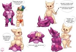 3_toes anal anthro ball_gag beard blush bondage bondage_rope bound clothed clothing collar dominant dominant_male duo english_text face_fucking facesitting facial_hair feet fennephilim_fox fur gag genitals hair hat headgear headwear hi_res humanoid_genitalia humanoid_penis irrumatio league_of_legends leash leashed_collar male male/male multiple_poses muscular muscular_male oral orange_eyes penile penis penis_in_mouth pink_beard pink_body pink_facial_hair pink_fur pink_hair pose pubes riot_games sex sitting sitting_on_another slightly_chubby slightly_chubby_male speech_bubble speedo speedo_only swimwear tan_body tan_fur teemo_(lol) tencent text toes topless yordle