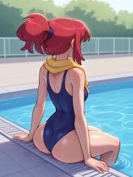 ai_generated ass ass_crack ass_focus ass_view in_pool kushieda_minori minori_kushieda pool swimming_pool swimsuit swimwear toradora! water