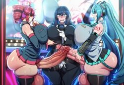 1futa 1girls ado ado_(music-artist) ado_(utaite) ai_generated ass_bigger_than_head big_ass big_balls big_breasts big_penis breast_grab breast_squeeze breasts_bigger_than_head bubble_ass bubble_butt crowd crowd_watching curvy curvy_body curvy_female curvy_figure doranne female futa_on_female futa_with_female futadom futanari gigantic_ass gigantic_balls gigantic_breasts gigantic_penis hatsune_miku huge_ass huge_balls huge_breasts huge_cock imminent_rape imminent_sex kasane_teto novelai office on_stage slim_waist thick_thighs utaite utauloid vocaloid