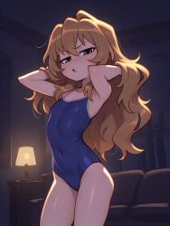 ai_generated aisaka_taiga hips indoors inside living_room petite_body petite_female room swimsuit taiga_aisaka toradora!
