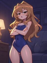 ai_generated aisaka_taiga hips indoors inside living_room petite_body petite_female room swimsuit taiga_aisaka toradora!