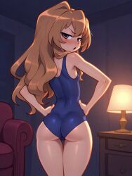 ai_generated aisaka_taiga ass ass_focus butt_crack butt_focus hips indoors inside living_room petite_body petite_female room swimsuit taiga_aisaka toradora! tsundere