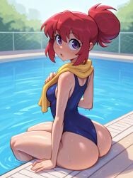 ai_generated ass ass_crack ass_focus ass_view in_pool kushieda_minori minori_kushieda pool swimming_pool swimsuit swimwear toradora! water