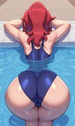 ai_generated ass ass_crack ass_focus ass_view in_pool kushieda_minori minori_kushieda pool swimming_pool swimsuit swimwear toradora! water