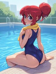 ai_generated ass ass_crack ass_focus ass_view in_pool kushieda_minori minori_kushieda pool swimming_pool swimsuit swimwear toradora! water