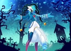 1boy allenhara balls bats blue_background blue_hair blue_penis bottomless clothed clothing cock_ring cowboy_shot crescent_moon detailed_background erection fangs femboy gardevoir graveyard hat huge_balls huge_cock humanoid humanoid_penis hung_femboy hung_trap jester jester_hat jingle_bell lenn_(allenhara) male male_only medium_hair night night_sky original original_character partially_clothed penis solo standing stars thighhighs trees white_skin halloween costume pokemon pokemon_(species) hi_res 2025