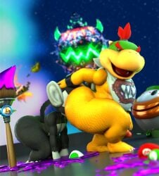 anthro ass big_ass big_butt black_fur bowser_jr. brush cap clown_car doommusk face_in_ass goo green_cap huge_ass huge_butt illumination_entertainment koopa lire_(doommusk) looking_back mario_(series) mario_bros monkey nintendo open_mouth paintbrush penis planet primate red_cap red_hair rimming rimming_male scalie scaly_skin shoving_face_in_ass smile smiling spiky_shell super_mario_bros. super_mario_galaxy super_mario_galaxy_(2026_film) the_super_mario_galaxy_movie turtle worshipping_ass yellow_skin