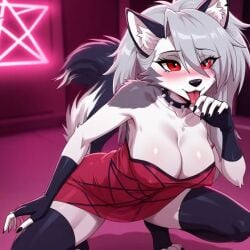 ai ai_generated ai_video animated anthro big_ass big_breasts bouncing_ass bouncing_breasts breasts canid canine fangs furry hellhound helluva_boss juicy_ass juicy_pussy looking_at_viewer loona_(helluva_boss) nipples pussy red_eyes shorter_than_10_seconds smiling solo solo_female solo_focus tagme vagina video waifys