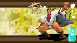 1boy 2014 ai_samurai ass bara bulge fundoshi gay male male_only muscular solo wallpaper white_fundoshi yaoi