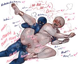 1boy1girl bite_marks ceres_(solarballs) charon_(solarballs) cheating cheating_girlfriend crazy_smile dialogue hand_on_breast leg_up netorare ntr solarballs vaginal_penetration