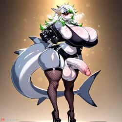 1anthro 1furry 1futa accessory ai_generated anthro bedroom_eyes blue_skin blush blush_lines body_markings booty_shorts bracelet bracelets bubble_butt changedlater choker cropped_jacket curvaceous curvy curvy_figure dangling_testicles dominant dominant_futa dripping_sweat eyeliner eyeshadow fishnet_stockings fishnet_thighhighs fishnets freckles front_view furry futa_only futadom futanari garter_straps gills gold_eyeshadow gold_lipstick green_eyes green_highlights grey_skin hair_ornament high_heels hotpants huge_ass huge_balls huge_breasts huge_cock humanoid jewelry large_ass large_balls large_breasts large_penis latex latex_clothing lipstick long_eyelashes long_hair looking_at_viewer mascara massive_ass massive_breasts massive_penis musk musk_clouds nail_polish narrow_waist pale-skinned_futa pale_skin platform_heels plump plump_ass plump_lips plump_thighs pose posing seductive seductive_look see-through see-through_clothing shark shark_fin shark_humanoid shark_tail shorts snout spiky_hair steaming_body steamy steamy_breath sunglasses sweat sweatdrop sweaty tank_top thick thick_ass thick_legs thick_thighs two-tone_body two-tone_hair veiny_penis wet_clothes white_hair white_skin wide_hips
