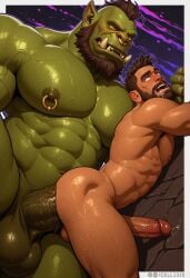 2boys abs ai_generated anal anal_sex anus armpit_hair armpits ass balls bara beard big_balls big_dom_small_sub big_muscles big_pecs big_penis blush brown_hair caressing caressing_face cell1310 daddy dilf dominant dominant_humanoid dominant_male duo erect_nipples erection gay green_body hair holding_partner huge_balls huge_cock huge_muscles human human_on_humanoid human_on_orc human_penetrated humanoid humanoid_dominating_human humanoid_penetrating_human humansub hunk interspecies larger_humanoid larger_male larger_orc male male/male male_focus male_only male_penetrated male_penetrating_male mature mature_male mohawk muscles muscular muscular_human muscular_humanoid muscular_male naked naked_male navel nipples nude orc orc_(warcraft) orc_male orc_on_human orc_penetrating_human pecs penetration penis penis_in_ass pointy_ears pubic_hair sex sideburns size_difference smaller_human smaller_male smaller_penetrated submissive submissive_human submissive_male sweat tusks warcraft world_of_warcraft yaoi