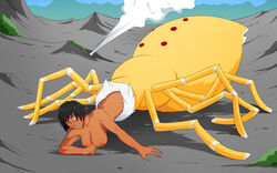 ada_carli breasts bug_girl dark_skin drider faux_drider large_breasts monster_girl oo_sebastian_oo original short_hair spider_girl topless whitewash_eyes