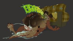 abdominal_bulge absurd_res animal_genitalia animal_penis anthro anthro_pred balls belly belly_hair big_belly bodily_fluids body_hair brown_body brown_fur brown_hair brown_sofa burping claws colored cum cum_on_balls cum_on_feet cum_on_ground cumshot drunk duo ejaculation erection excessive_cum excessive_genital_fluids eyes_closed facial_hair father_pred feet fur furniture genital_fluids genitals grey_background hair hand_on_belly hi_res huge_belly kangaroo kangaroo_tail lying macropod male male/male male_pred mammal marsupial marsupial_penis messy musclegut muscular mustache navel nude_pred onomatopoeia open_mouth penis pillow pink_penis redneck ripped_couch saliva saliva_on_chest simple_background sloppy sofa sound_effects substance_intoxication teeth tenderule34 text tongue trailer_trash uvula vore willing_pred yellow_pillow