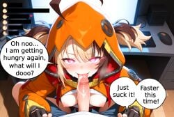 ai_generated blush blushing_at_viewer breast_out brown_hair cock_hungry cum cum_on_face drool drooling gigi_murin hand_on_penis heart_eyes hololive hololive_english licking licking_penis looking_at_viewer pink_eyes pov pov_blowjob pov_eye_contact shiny_penis shiny_skin short_hair small_breasts smiling smiling_at_viewer thought_bubble tongue_out twintails