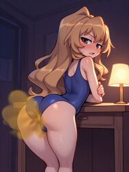 ai_generated aisaka_taiga ass ass_focus bending_over butt_crack butt_focus fart fart_cloud fart_everywhere fart_fetish fart_in_face fart_torture farting farting_in_face gassy gassy_ass gassy_female hips indoors inside living_room petite_body petite_female room swimsuit taiga_aisaka toradora! tsundere