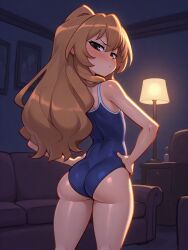 ai_generated aisaka_taiga ass ass_focus butt_crack butt_focus hips indoors inside living_room petite_body petite_female room swimsuit taiga_aisaka toradora! tsundere