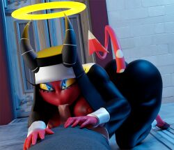 1boy 1girl 1girls 3d big_ass big_breasts big_thighs breasts curvaceous curvy curvy_figure demon demon_girl demon_horns demon_tail demoness female female/male hellaverse helluva_boss hips horns hourglass_figure huge_thighs humanoid large_thighs male/female male_on_female mature mature_female millie_(helluva_boss) monster monster_girl nun nun_outfit red-skinned_female red_body red_skin slim_waist supercasket tail thick thick_hips thick_legs thick_thighs thighs top_heavy voluptuous waist wide_hips wide_thighs