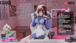 1girls 3d 3d_(artwork) activision big_breasts blizzard_entertainment breasts clothed clothed_female curvaceous curvy curvy_figure d.va d.va_(overwatch_2_suit) dark-skinned_male english_text eskandart female female_only fully_clothed hana_song hips hourglass_figure large_breasts light-skinned_female light_skin mature mature_female overwatch sfw slim_waist solo solo_female streaming text thick thick_hips thick_legs thick_thighs thighs voluptuous waist wide_hips