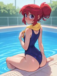 ai_generated ass ass_crack ass_focus ass_view in_pool kushieda_minori minori_kushieda pool swimming_pool swimsuit swimwear toradora! water