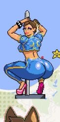 ass big_ass bimbo chun-li high_heels lipstick makeup pose posing wplace