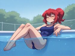 ai_generated ass ass_crack ass_focus ass_view in_pool kushieda_minori minori_kushieda pool swimming_pool swimsuit swimwear toradora! water