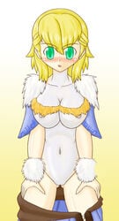 blonde_hair breasts cameltoe final_fantasy final_fantasy_crystal_chronicles green_eyes nipples raccoon_tail_selkie raccoon_tail_selkie_(female) racoon_tail_selkie racoon_tail_selkie_(female) selkie