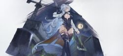 1girls chaos_zero_nightmare cleavage female female_focus female_only grey_hair human human_female human_only nine_(chaos_zero_nightmare) official_art pale-skinned_female solo solo_female tagme