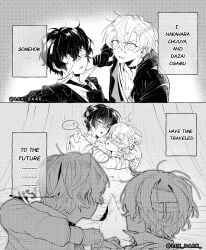 4boys chuuya_nakahara dazai_osamu lex_dark nakahara_chuuya osamu_dazai time_travel yaoi