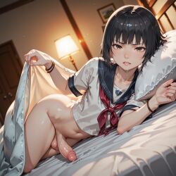 1:1 1:1_aspect_ratio ai_generated anime anime_style bangs big_ass big_dick big_penis black_hair crossdressing femboy flat_chest flat_chested fromsoftware gay kuro lips male male_only otoko_no_ko otokonoko penis sekiro:_shadows_die_twice short_hair sissy tomgirl trap twink uncensored veiny_penis video_game_character video_games yaoi