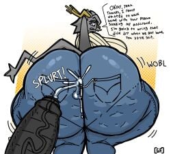 1boy 1girls annoyed anthro antlers ass ass_bigger_than_head ass_focus big_ass big_breasts big_butt big_penis blue_eyes bottom_heavy breasts breasts_bigger_than_head bubble_butt butt_crack cellulite clothing curvaceous curvy curvy_figure dialogue english_text female foreskin fully_clothed furry ghostfuckrr huge_ass huge_breasts huge_cock hyper_ass hyper_penis jackalope jesse_(ghostfuckrr) long_ears looking_back male onomatopoeia open_mouth pants partially_retracted_foreskin penis precum precum_ejaculation precum_on_ass pseudoregalia pubic_hair pubic_hair_in_foreskin splurt stray_pubic_hair sybil_(pseudoregalia) tail text thick_thighs tight_clothing tight_pants uncensored uncircumcised underwear_outline unseen_male_face voluptuous voluptuous_female