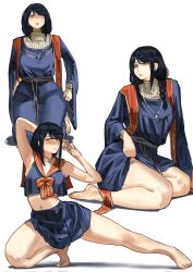 2d 2d_(artwork) armpit arms_up bare_legs barefoot belly_button black_hair blush braided_hair braided_ponytail elden_ring embarrassed embarrassed_female feet fromsoftware hourglass_figure hourglass_figured_female long_hair long_skirt miaojiangyou posing posing_for_the_viewer school_girl school_uniform schoolgirl schoolgirl_uniform skirt slim_waist sorceress_sellen stretching tagme thick_thighs tied_hair wide_hips
