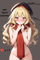 1girls ai_generated blush female flan_(flanofart) flanofart shy solo solo_female tagme twitter_strip_game_(meme)