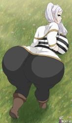 1girls alternate_breast_size alternate_version_available frieren huge_ass huge_breasts hyper hyper_ass long_hair looking_back solo_female sousou_no_frieren tagme thick_thighs ultiblackfire