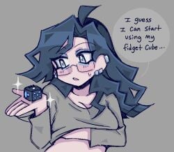 1female 1girls 5_fingers beemer boobs english_text fidget_cube lady_boober text