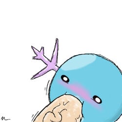 ambiguous_gender blush fellatio mrmilky nintendo open_mouth plain_background pokemon wooper