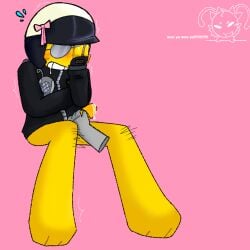 1boy bad_cop/good_cop blush handjob pink_ribbon precum solo_male the_lego_movie