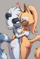 2girls after_anal ai_assisted ai_generated anthro canine cum cum_in_ass cum_in_mouth cum_kiss female female/female idw_publishing mobian_(species) multiple_girls primate r.ai.ven snowballing sonic_(series) sonic_the_hedgehog_(idw) tagme tangle_the_lemur whisper_the_wolf