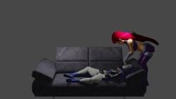 3d animated blender female futanari heperson no_sound raven_(dc) sleeping small_penis starfire tagme teen_titans thick_thighs thighs video