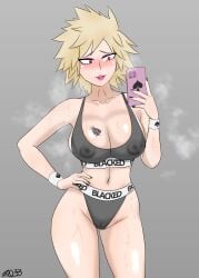 1girls aged_up areolae_visible_through_clothing armpits artist_name artist_signature bare_shoulders belly belly_button big_breasts big_nipples bimbo bimbo_lips blacked blacked_clothing blonde_female blonde_hair boku_no_hero_academia breast_tattoo breasts cheating cheating_mother cheating_wife cleavage color english english_text eyeshadow female female_focus female_only gal hi_res highres huge_breasts large_breasts legs light-skinned_female lipstick makeup mature mature_female mature_woman mitsuki_bakugou my_hero_academia nails_painted naughty naughty_face naughty_smile netorare nipple_bulge nipples nipples_visible_through_clothing ntr only_female phone pink_eyes pink_lipstick pose posing posing_for_picture prostitute prostitution qos queen_of_spades seductive seductive_smile selfie sex_slave short_hair smartphone smile solo solo_female spade_tattoo sports_bra sweat sweatdrop sweating taking_picture tattoo tattoo_on_chest thick_thighs thighs tight_clothing tombo tomboy voluptuous voluptuous_female zq1