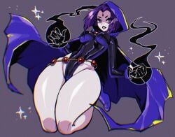 1girls big_breasts clothed crystalsugarstars dc dc_comics female female_only heroine hips hood hooded hooded_cloak mostly_clothed pale-skinned_female pale_skin power purple_eyes purple_hair raven_(dc) superheroine tagme teen_titans thick thick_thighs thighs wide_hips witch