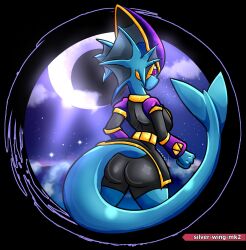 anthro aquatic_dragon dragon female freedom_planet freedom_planet_2 looking_at_viewer looking_back looking_back_at_viewer merga silver-wing-mk2 video_games water_dragon