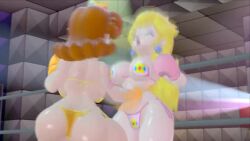 2girls 3d 3d_animation animated ass ass_jiggle big_ass big_breasts blonde_hair blue_eyes bouncing_ass bouncing_breasts boxing boxing_gloves boxing_ring breasts brown_hair catfight fat_ass female_focus female_only fight fighting gut_punch huge_ass huge_breasts jiggling_ass large_ass large_breasts long_hair mario_(series) mp4 no_sound panties princess_daisy princess_peach princess_vs_princess punch punching rngsucks ryona screen_shake short_hair stomach_punch thick thick_ass thick_thighs thighs uppercut video vs wide_hips wip