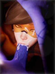 3d blowjob cum_in_mouth futa_on_female futanari orange-tinted_eyewear overwatch overwatch_2 pancaekk pancaekkk tinted_eyewear tracer widowmaker